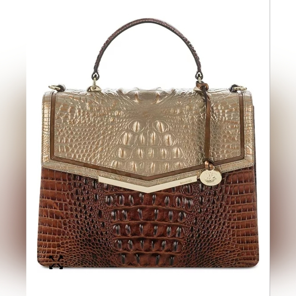 Brahmin Gabriella Rose Gold Provense Satchel Purse.